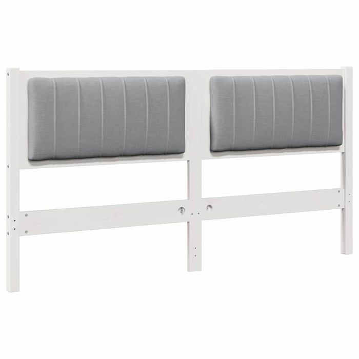 Tête de lit capitonnée - vidaXL - Blanc - Pin massif - 1555x8x855 cm - 150 cm - Rembourré - Facile à nettoyer