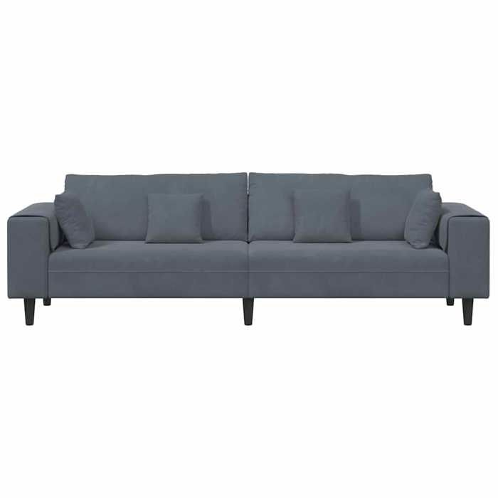 Promotion janvier Canapé en velours - mango - Sofa double - avec coussin Gris foncé 208 cm Velours SS19
