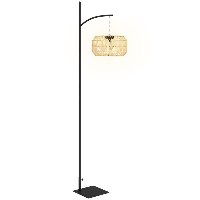Outsunny Lampe sur Pied Solaire en Rotin avec Capteur de Lumière 3 Outsunny Lampe sur Pied Solaire en Rotin avec Capteur de Lumière 3