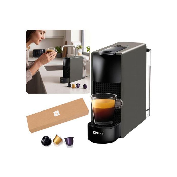 Krups Essenza Mini - Machine à café à capsules Nespresso compacte grise économe en énergie 1450W - Krups