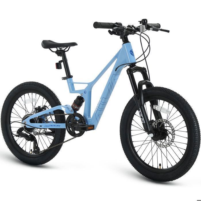 AIVA Velo VTT 20 - Cadre en magnésium - Pour Ville et Loisirs - Pour Homme/Femme avec dérailleur 7 vitesses - Bleu