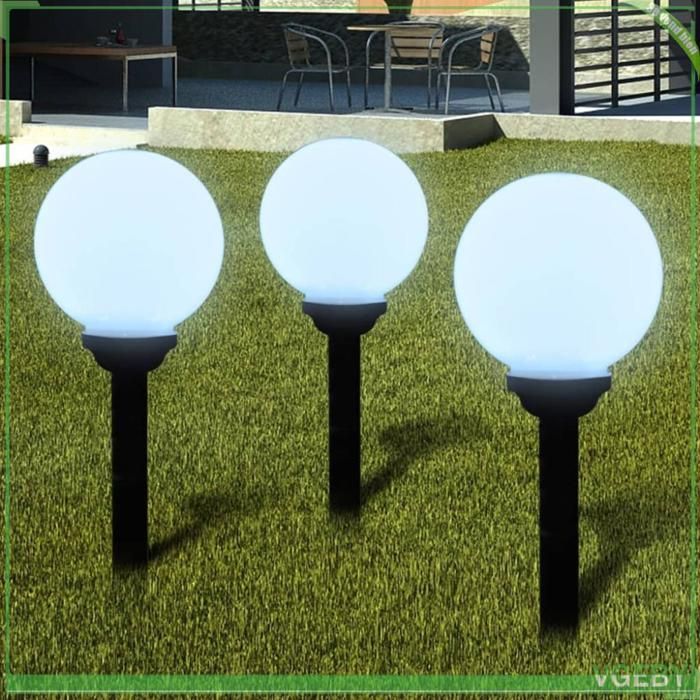 Lampes solaires à LED - FAFEISY - 40864 - Ensemble 3 pcs - 20 cm - Avec piquet de sol