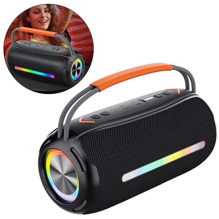 Enceinte Bluetooth portable avec poignée 40 W BT5.3 étanche appairage