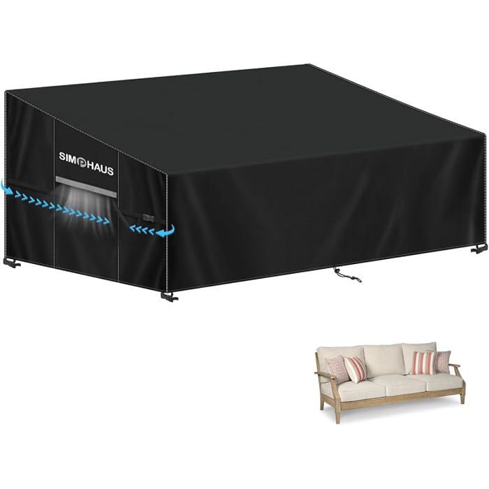 Housse de Protection pour Canapé 3 Pces Housse Canape de Jardin Exterieur Bâche Étanche pour Canapé 185x85x81/61cm