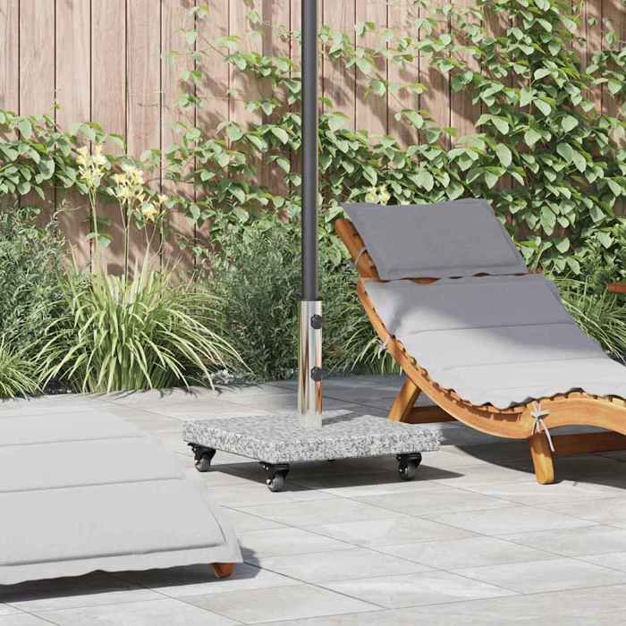 Pied de parasol 30kg Granite Carré - vidaXL - Gris - 45 x 45 x 45 cm - avec roues kyh19g9739