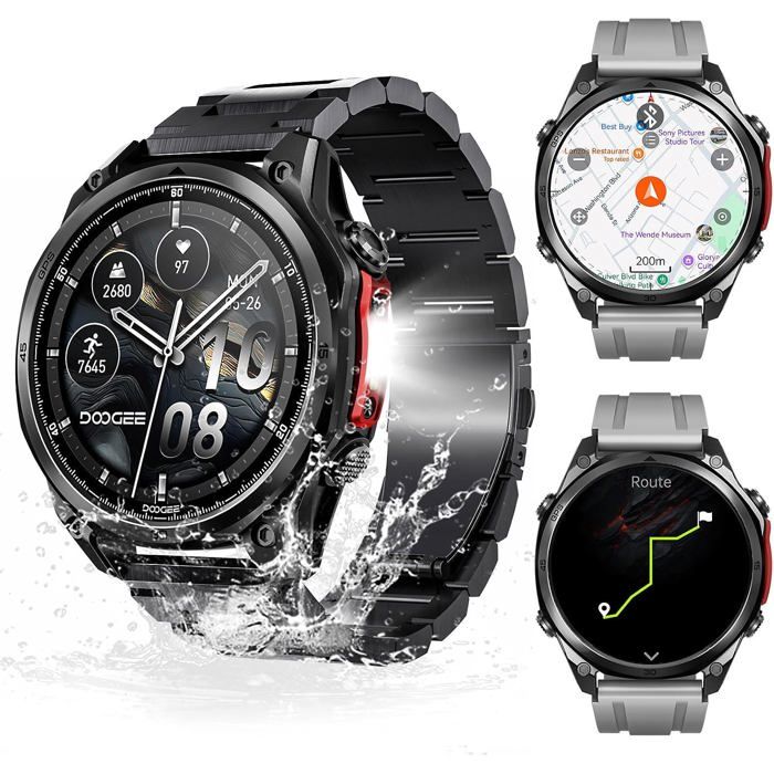 Anywise W1 Pro Montre Connectée Homme AMOLED 1 43 GPS Double Bande Cartes Hors Ligne 170+ Sports 5ATM Android iOS