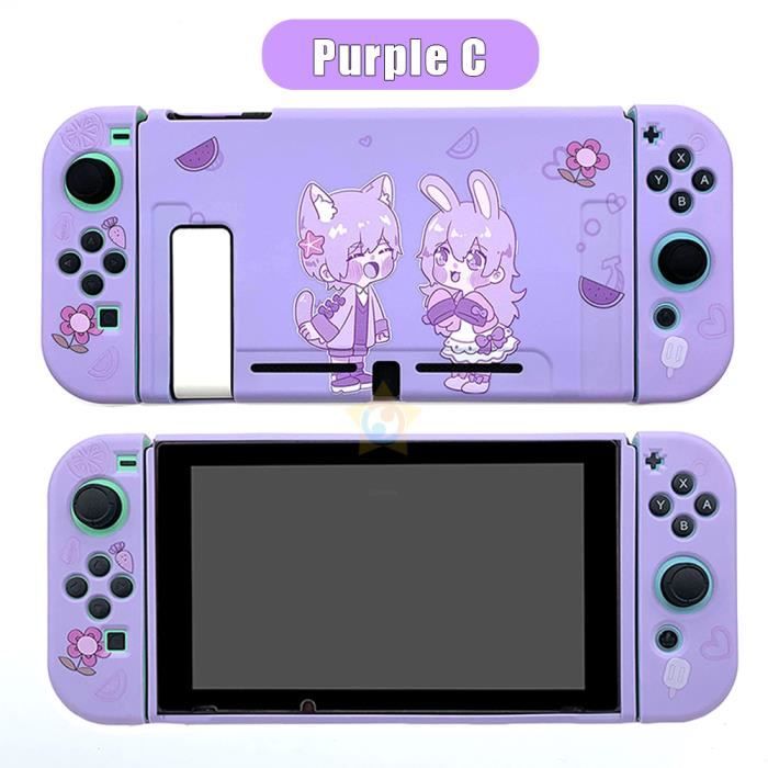 Fille violette-Coque en TPU souple pour Nintendo Switch, rose, chien  mignon, accessoires, peau colorée, ble - Cdiscount Informatique