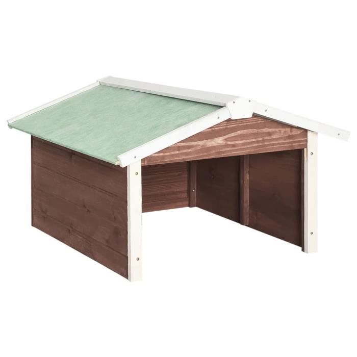 Garage de tondeuse à gazon 72x87x50 cm Moka et blanc Sapin-AKO7793394302265