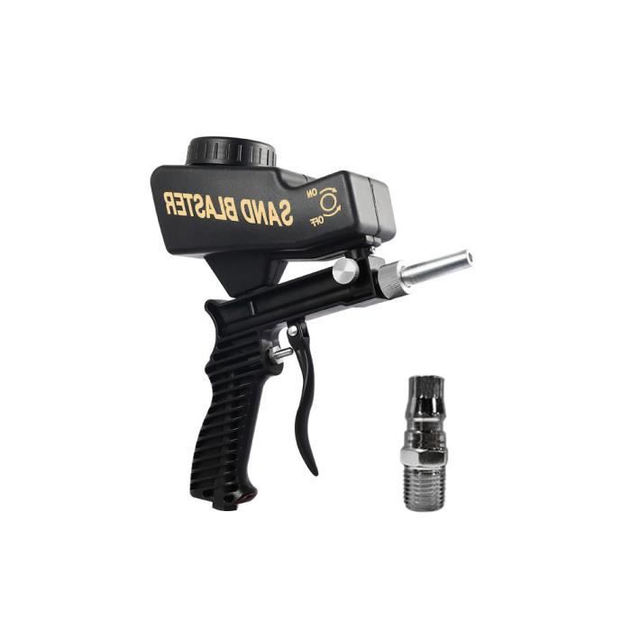 Pistolet De Sablage Pneumatique 90 PSI Gravité + 2 Buses - Idéal Dérouillage Et Préparation Surface
