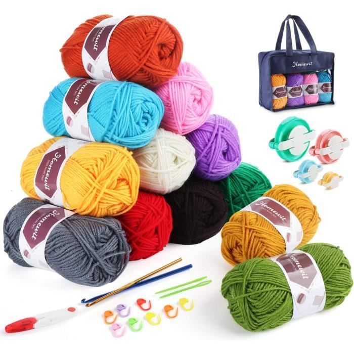 Lot De 13 Pelotes De Laine Mérinos Et Acrylique – Miss Helen – Blanc/crème