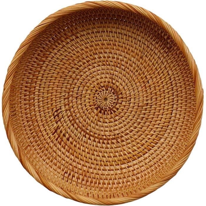 Panier De Service En Bambou Tressé Avec Couvercle Maille - Rond Diam. 30/35/40 Cm - Pour Pain, Fruits, Anti-insectes