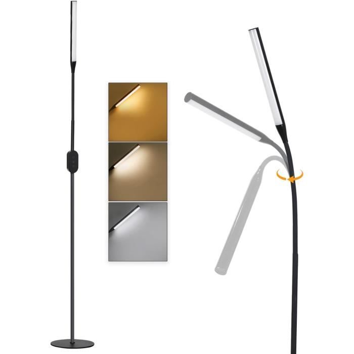 Lampadaire LED Tectake Auralis - Arc Et Lampe De Lecture - Variateur Intensité Et Couleur - Télécommande - Noir, 188 Cm