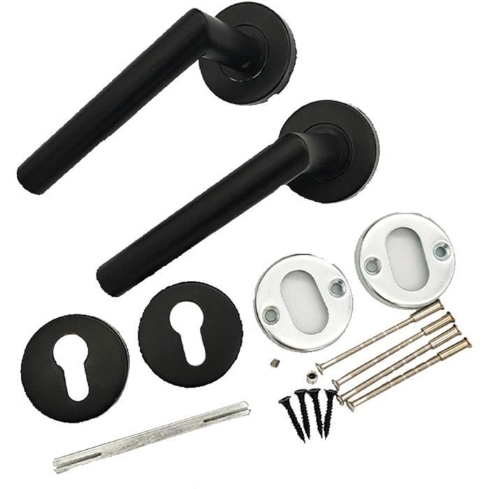 Lot De 2 Poignées De Porte Modernes En Acier Inoxydable Pour Porte De Chambre Ou De Salle De