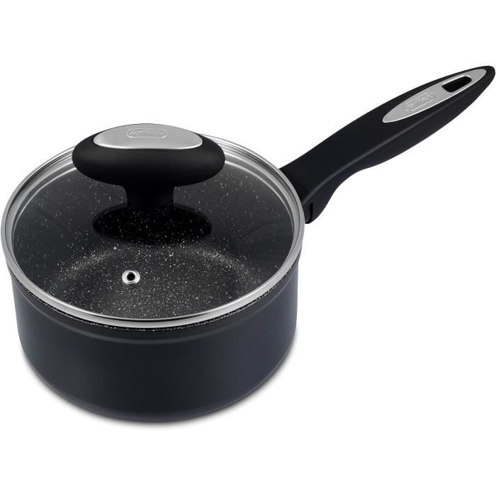 Casserole avec Couvercle, 16CM Casserole Revêtement Anti-adhésif