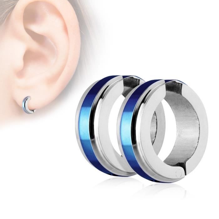 JewelryWe Boucles D'Oreilles Homme Femme Acier Inoxydable - Zircon, Finition Miroir - 1.3x0.9cm, 4g - Idéal Cadeau