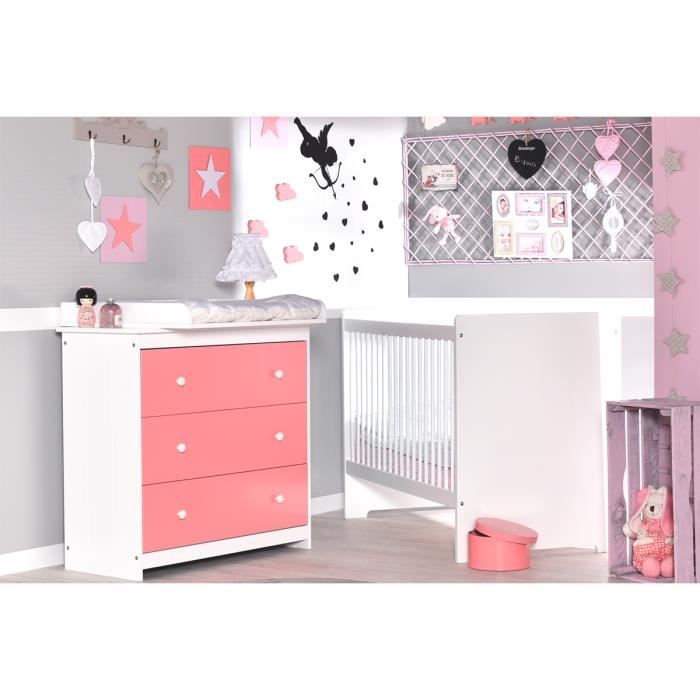 Mini Chambre Bebe Rose Saumon Et Blanc Grain D Orge Cdiscount Puericulture Eveil Bebe