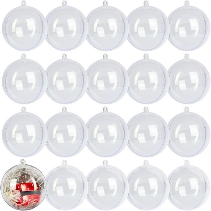 Lot de 5 boules plastiques 5 cm transparentes et séparables