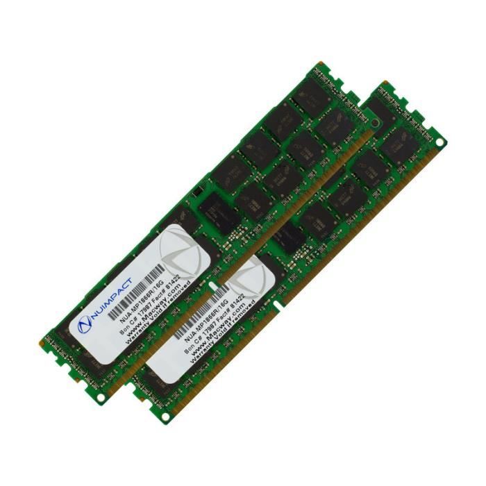 Mémoire Nuimpact 32go (2 x 16 Go) DDR3 ECC RDIMM 1866 MHz PC3-14900 Mac Pro  2013 - Cdiscount Informatique