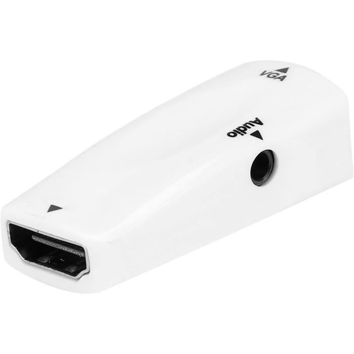 Adaptateur HDMI Femelle Vers VGA (2 Pièces) Avec Sortie Audio 3,5 Mm - Convertisseur Vidéo 1080p, Compact, Alimenté Par HDMI