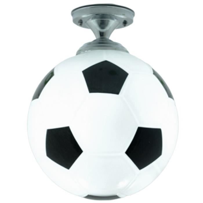 Plafonnier en verre en forme de ballon de football moderne Culot E27 Noir