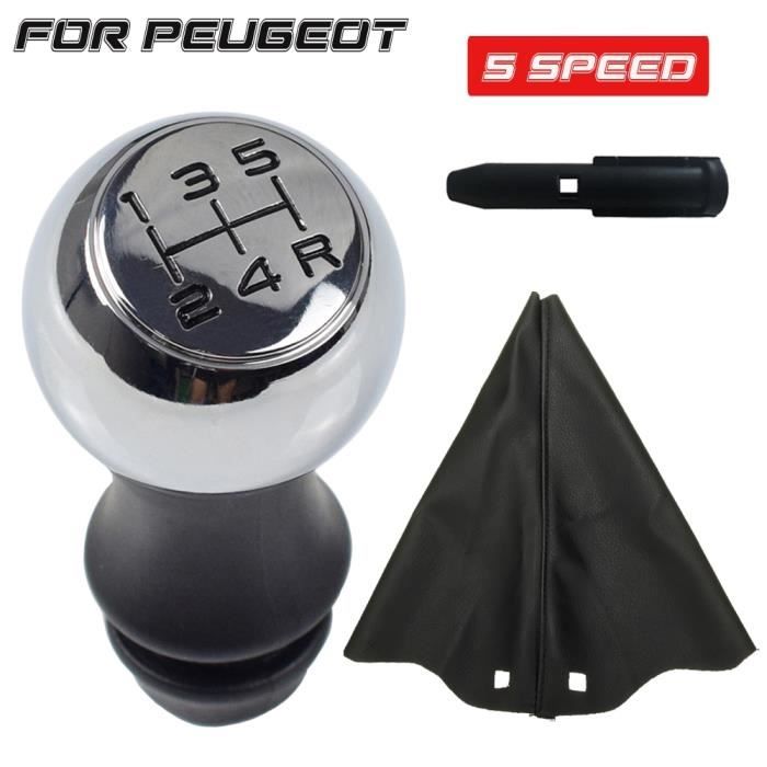 Pommeau De Vitesse Chromé 5 Vitesses Pour Peugeot 106, 206, 306, 207 - Neuf
