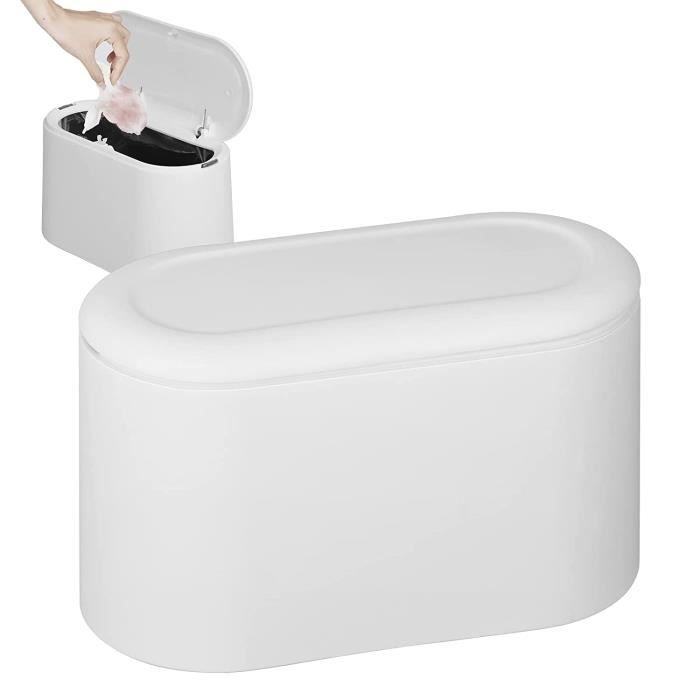 Lifu Mini Poubelle De Table Avec Couvercle - Petite Poubelle Étanché Compacte Pour Cuisine, Bureau Et Salle De Bain - Vert Foncé