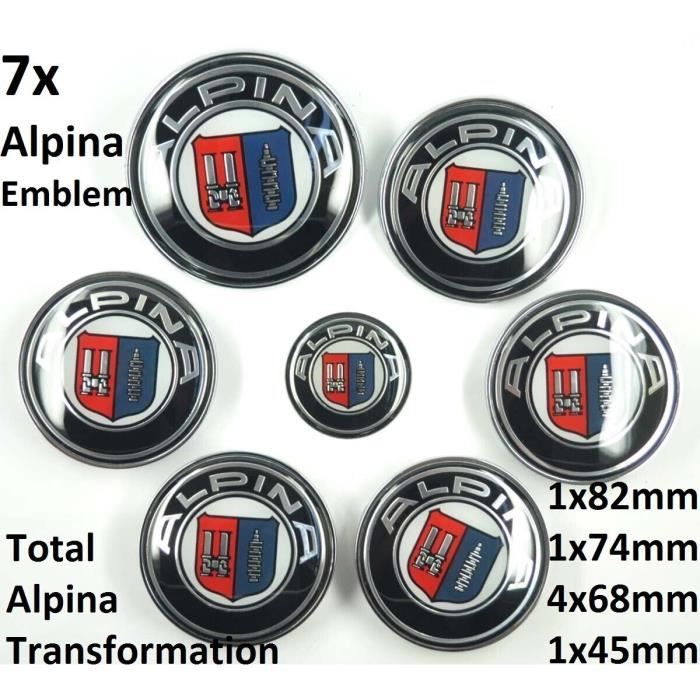 Juxinchang - KIT 7pcs ALPINA Embleme Badge Logo Insigne BMW Capot 82mm ...