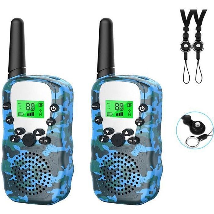 Talkie-walkie - Portée 3 km - Lampe de Poche LCD Rétro-éclairée