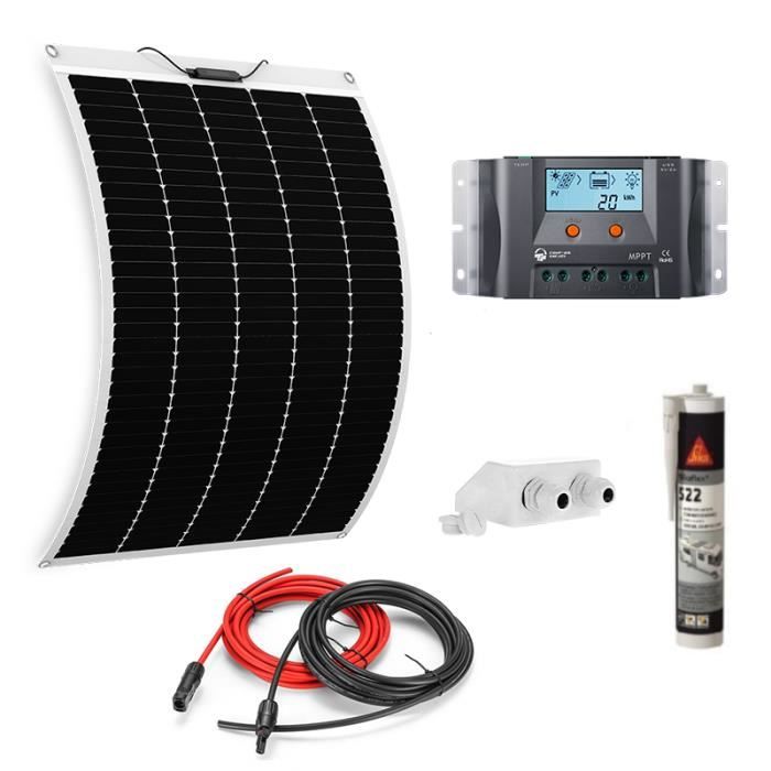 Kit Solaire ENERGETIC 180W Camping-Car Avec Contrôleur 50A USB USB-C - Panneau Monocristallin 12V/24V