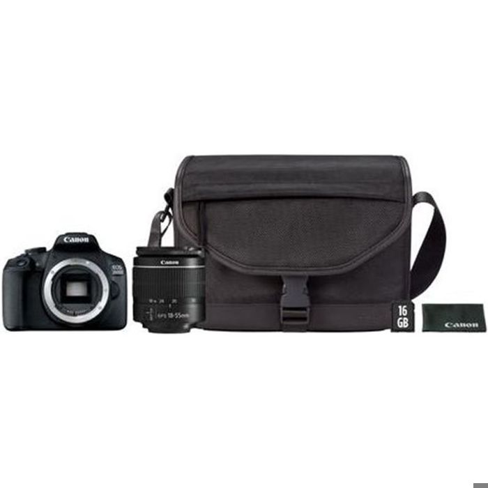 CANON Appareil photo + Accessoires EOS 2000D 18-55DC + Fourre-tout + Carte