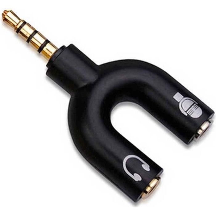 Câble Adaptateur Mini-Jack 3.5mm 1 Mâle à 2 Femelle pour Écouteurs Micro  Casque - Cdiscount TV Son Photo