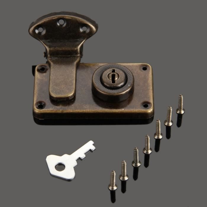 2X Antique Mini Boîte En Bois Serrure Valise Boucle De Serrure De Loquet De Moraillon Décoratif