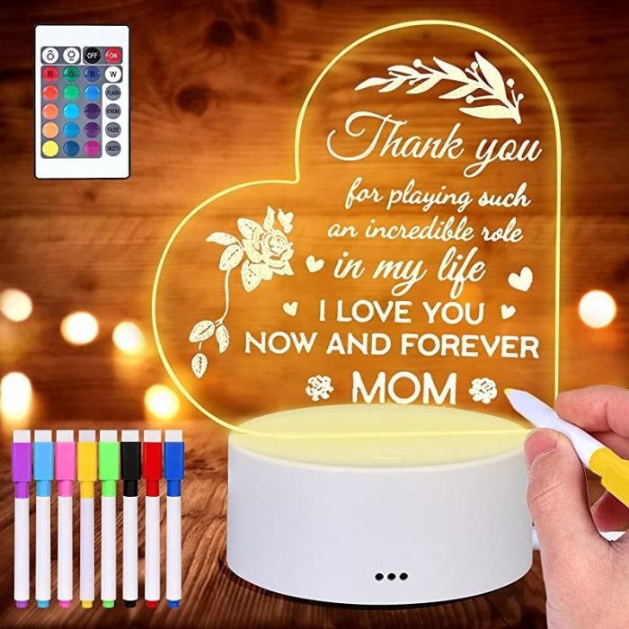 Cadeau Maman LED Veilleuse en Acrylique Cadeau pour Maman Personnalisé