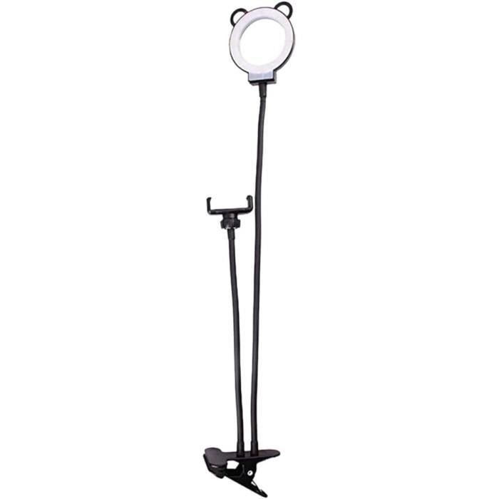 10'' Ring Light Pour Bureau Avec Support Et Support Téléphone - Lumière Conférence Vidéo Réglable Pour YouTube, TikTok (Blanc)