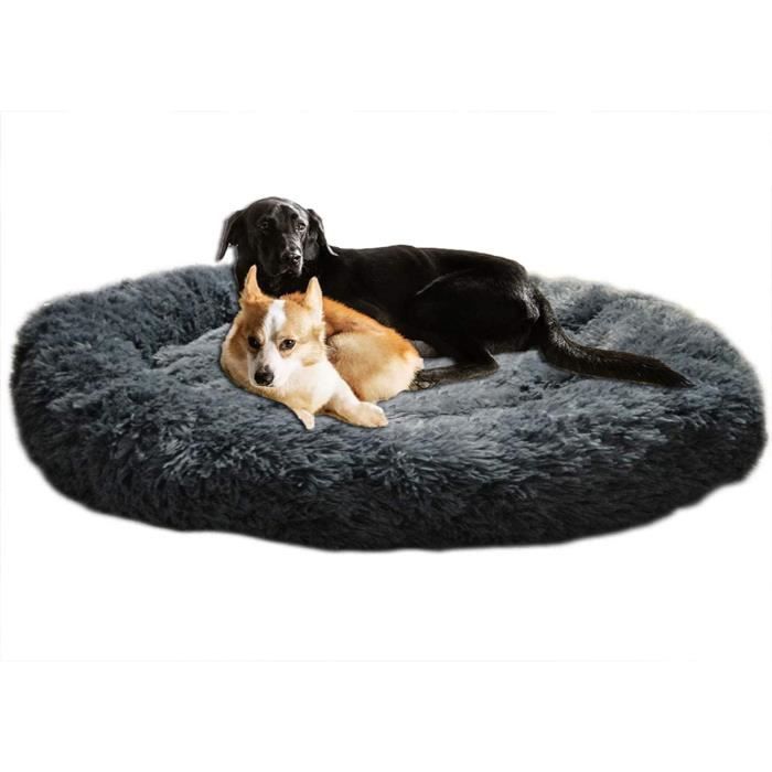 Panier Chien Chat Donut – 40 Cm, Bord Surélevé, Déhoussable Lavable, Antidérapant, Doux Et Moelleux