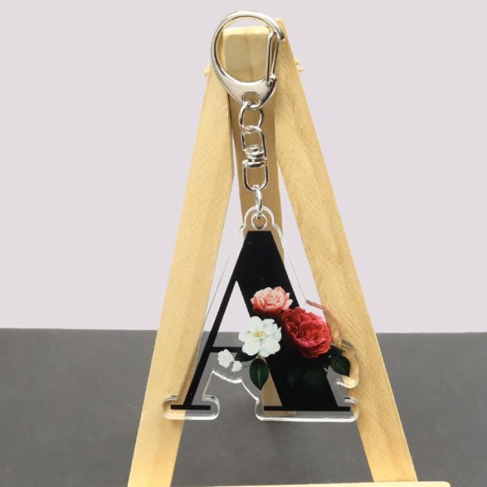 PORTE-CLÉS EN CRISTAL Avec Lettres Initiales De L'alphabet Bijoux À La