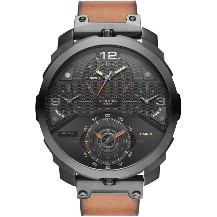 DIESEL HOMME BRACELET CUIR BOITIER ACIER INOXYDABLE QUARTZ MONTRE DZ7359 -  Cdiscount Bijouterie