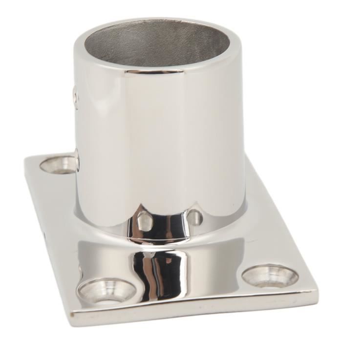 Rampe de bateau avec base rectangulaire à 90 degrés en acier inoxydable 316 pour bateaux, auvents, robuste et polyvalent (90° 22 mm