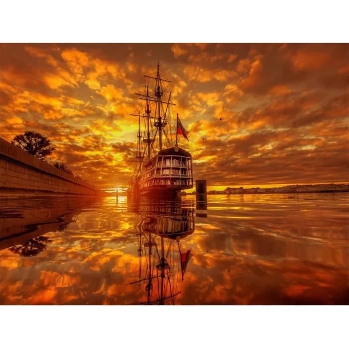 Kit De Peinture Diamant 5D - DIY - Coucher De Soleil - 30x40cm