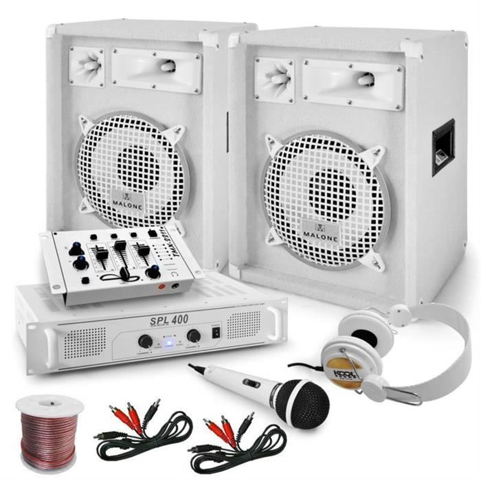 DJ PASet sono "Sub Zero Bass" 800W Mixer + Enceintes + Ampli + Casque