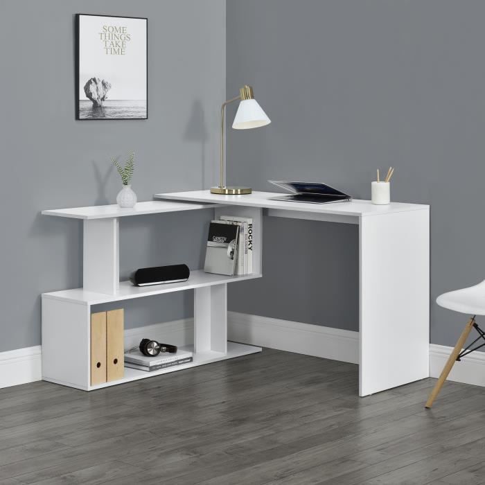 Bureau Gigogne Arendal 77 x 120 x 50 cm Blanc [en.casa]