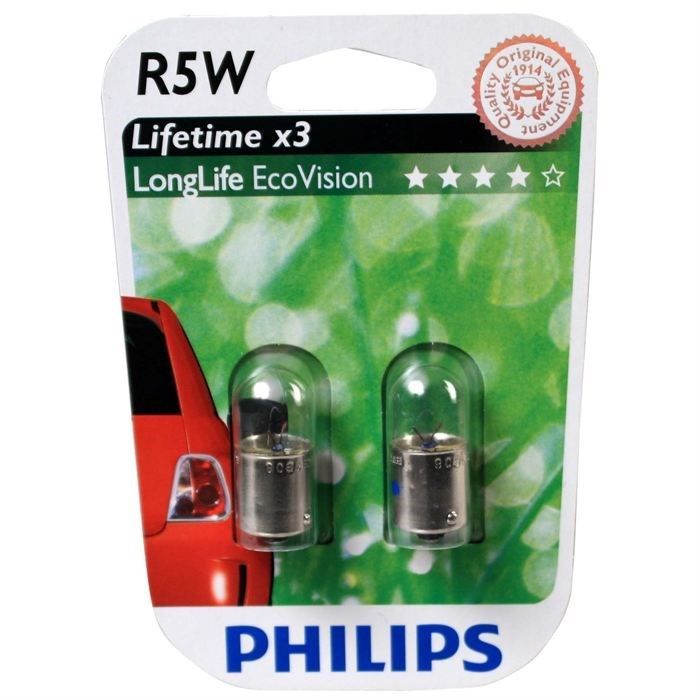 Ampoules Philips R5W LongLife EcoVision 12V