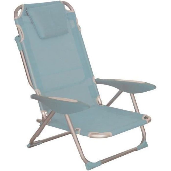 fauteuil clic clac des plages bleu denim