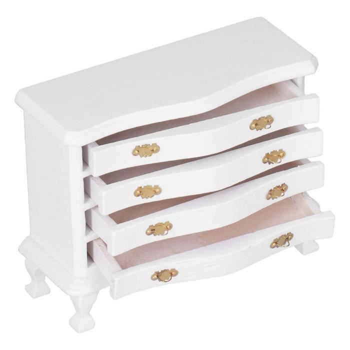 GOTOTOP Commode miniature 1:12 échelle maison de poupée commode en bois