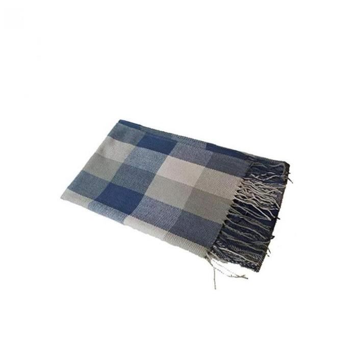 Écharpe 100% Cachemire à Carreaux Tartan Noir - Fait Main En Inde - Neuf Avec Étiquettes