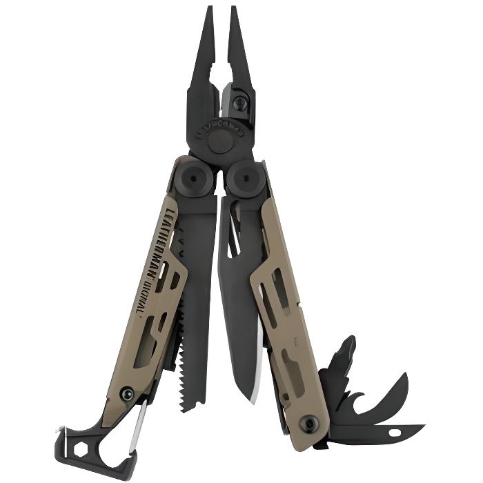 Pince Leatherman Signal Coyote - LEATHERMAN - Multifonction - Allume-feu - Marteau - Sifflet durgence
