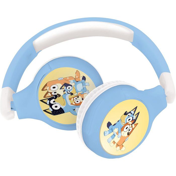LEXIBOOK - Casque 2 en 1 Bluetooth® et Filaire confortable et pliable avec limitation de son design - Bluey