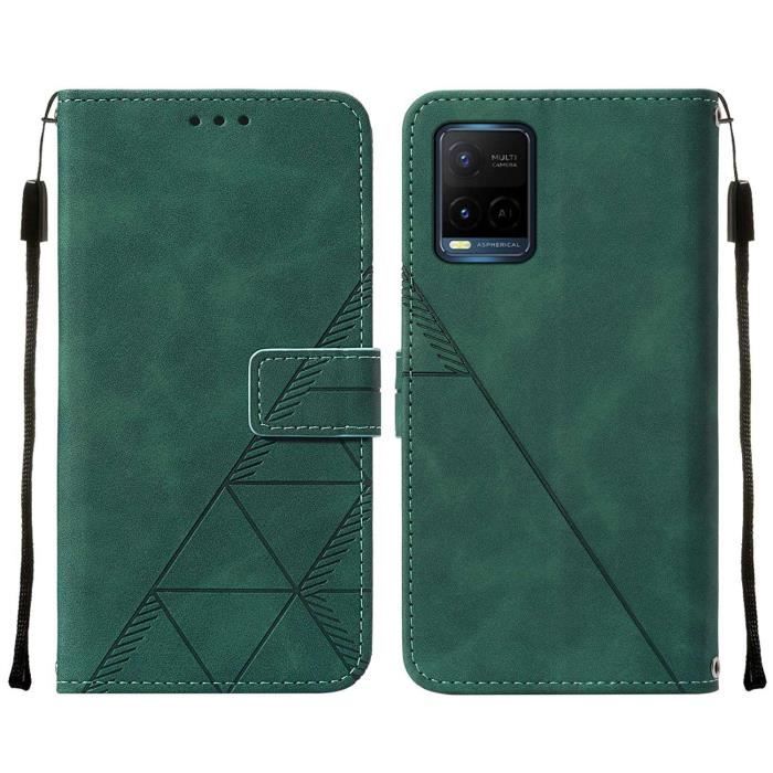 Coque à Clapet Pour Vivo Y21, Y21s, Y33s - Style Bookstyle Or - Neuf