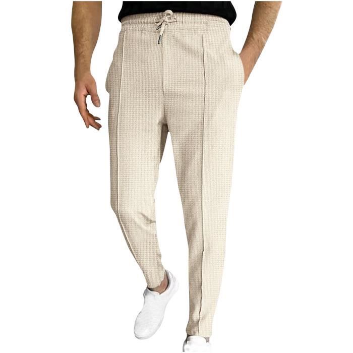 SEVEGO Pantalon De Jogging Homme - Slim Fit En Coton Élastique Avec Poches Zippées Et Cordon De Serrage