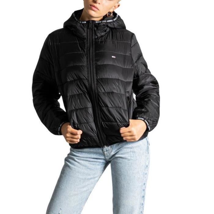 Veste Femme Tommy Hilfiger Jeans Noir 319736 Capuche Poches Fermeture Eclair 100 Nylon Black Cdiscount Pret a Porter